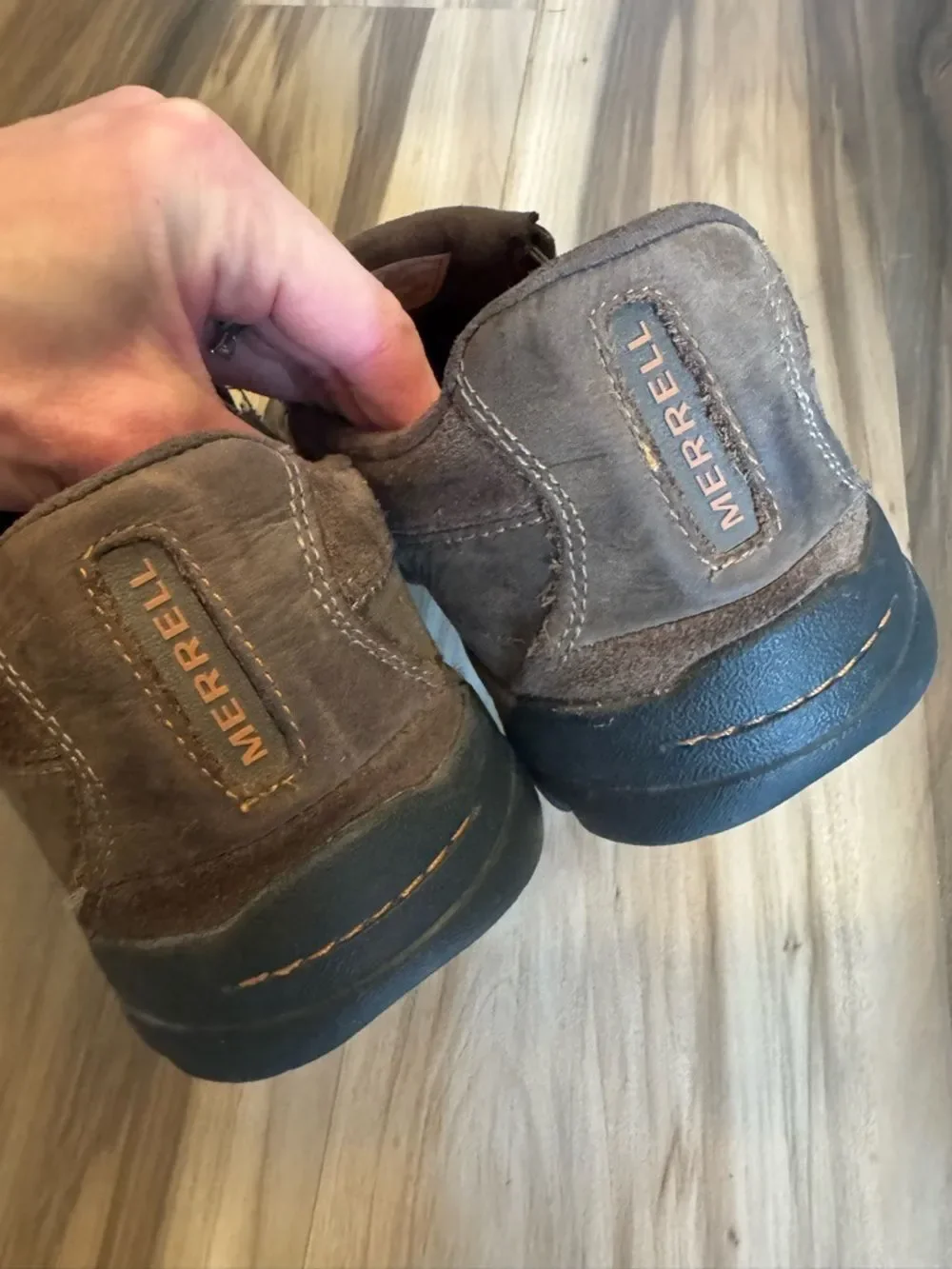 Merrell Men’s Brown Leather Performance Slip-On Shoes 12